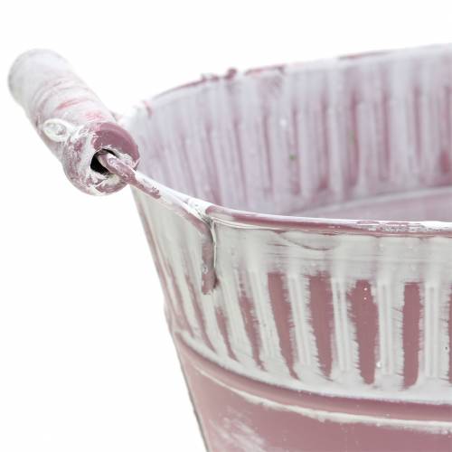 Floristik24 Cache-pot ovale violet lavé blanc 28cm x 17cm H12cm