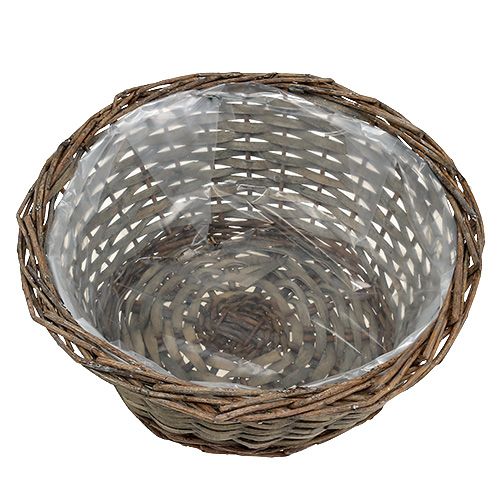 Floristik24 Jardinière ronde grise Ø30cm H16cm 1pc