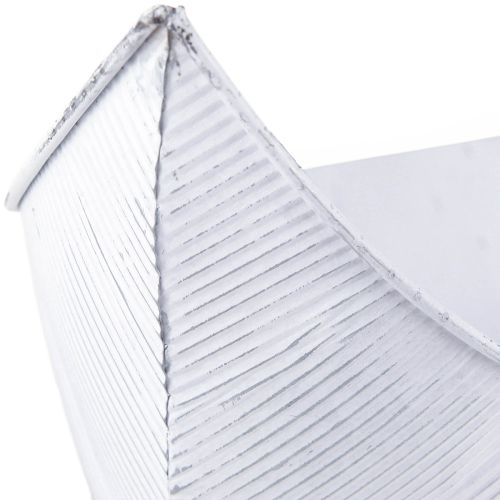Article Jardinière bateau métal blanc argenté 54,5/48/42 cm lot de 3