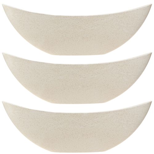 Article Jardinière bateau bac à plantes beige chiné L38,5cm 3pcs