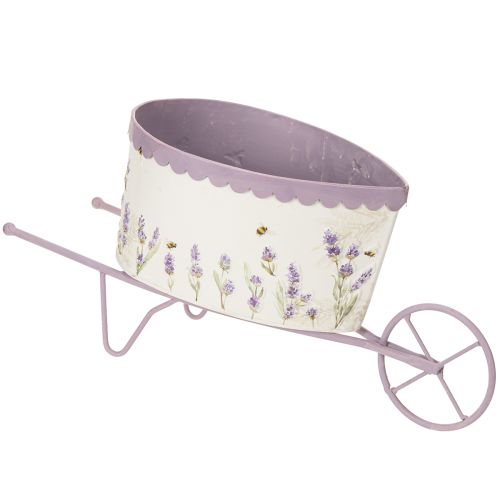 Floristik24 Brouette avec pot de fleurs au design lavande élégant, 46 cm