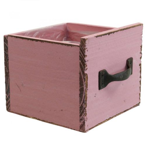 Bac à plantes décoratif en bois rose 12,5 cm