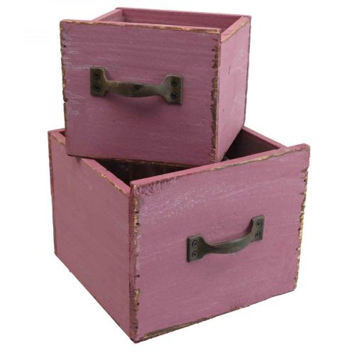 Floristik24 Bac à plantes tiroir bois violet 12,5/16cm lot de 2