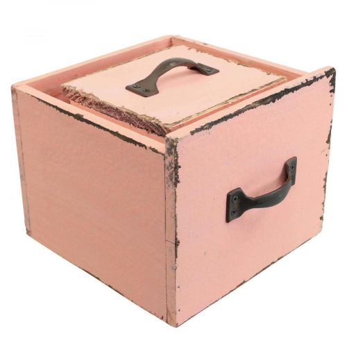 Floristik24 Bac à plantes tiroir bois Pêche 12,5/16cm lot de 2