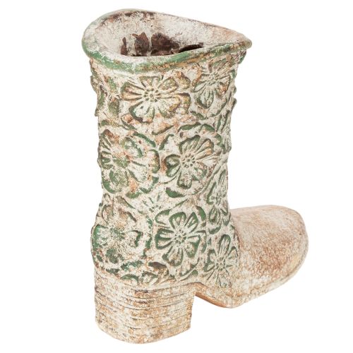 Pot de fleurs en forme de botte de cowboy, motif floral vintage, 24 cm | Floristik24.be