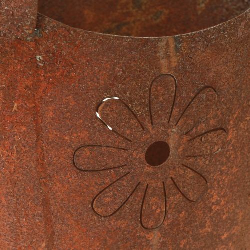 Article Sac à plantes en métal décoratif rouille avec poignées H37cm