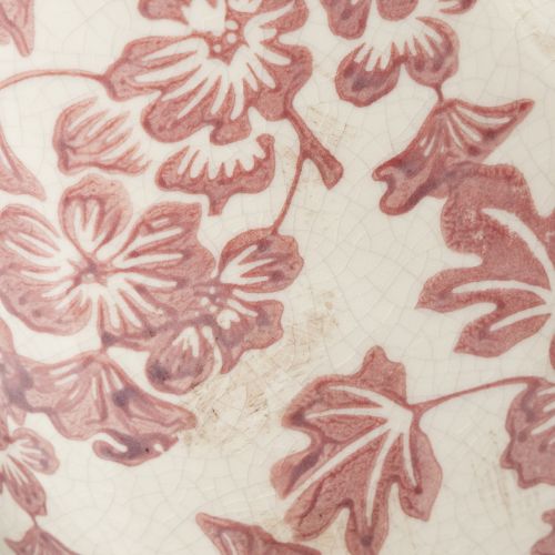 Article Pot décoratif avec anse, motif floral, 21 cm