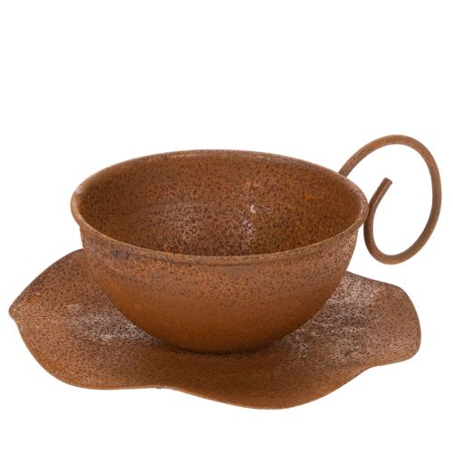 Pot et soucoupe vintage couleur rouille, Ø 17,5 cm H 6 cm acheter | Floristik24.be