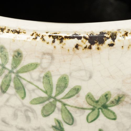 Article Pot de fleurs en céramique à motif floral, décoration intérieure, 18 cm