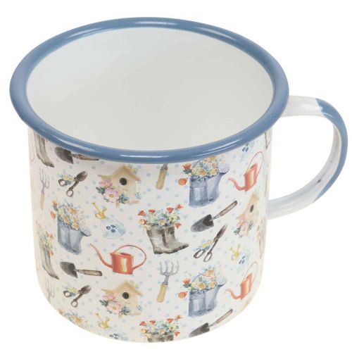 Floristik24 Coupelle à plantes coupelle décorative en émail motifs de jardin Ø11cm