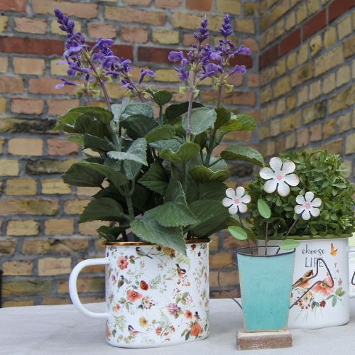 Article Coupe à plantes Coupe émaillée pour planter des fleurs Ø11cm
