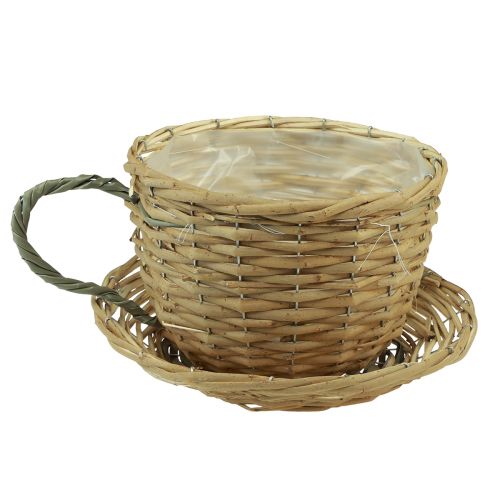 Floristik24 Pot à fleurs panier saule pot de fleurs naturel vert Ø18,5cm