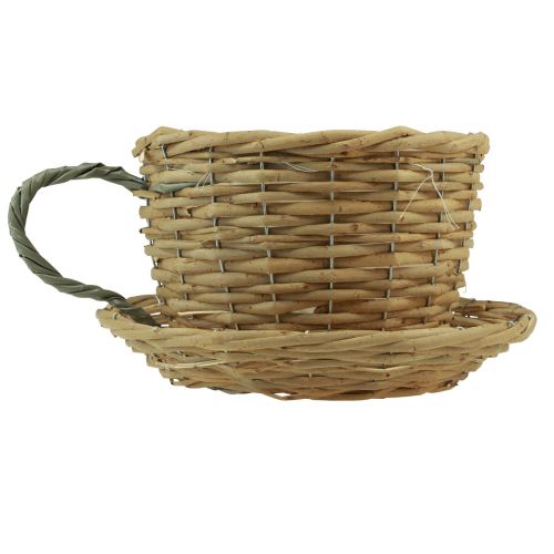 Floristik24 Cache-pot décoratif panier à plantes en saule vert naturel Ø23cm