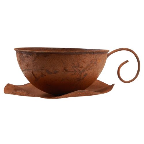 Floristik24 Cache-pot avec soucoupe cache-pot rouille Ø19,5cm H8cm