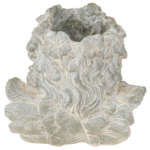 Article Pot de fleurs en pierre moulée représentant un ange, décoration funéraire, 19,5 × 12 × 19,5 cm