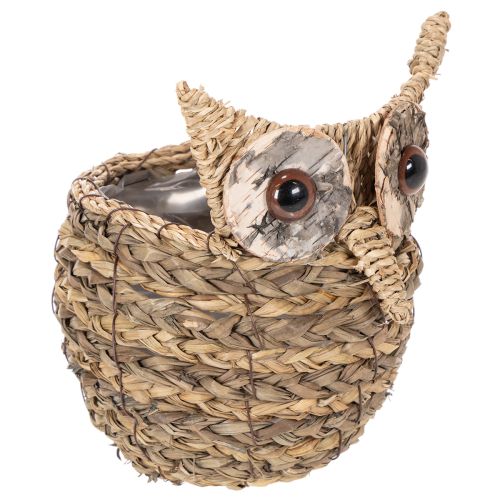 Panier décoratif en forme de hibou, tressé à la main, pour rebord de fenêtre, 18 cm acheter | Floristik24.be