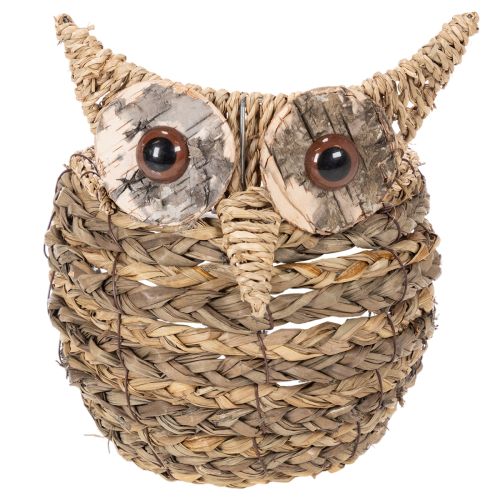 Panier décoratif en forme de hibou, tressé à la main, pour rebord de fenêtre, 18 cm | Floristik24.be