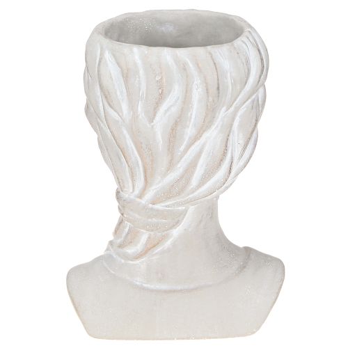 Article Cache-pot buste féminin vintage en pierre reconstituée H20cm