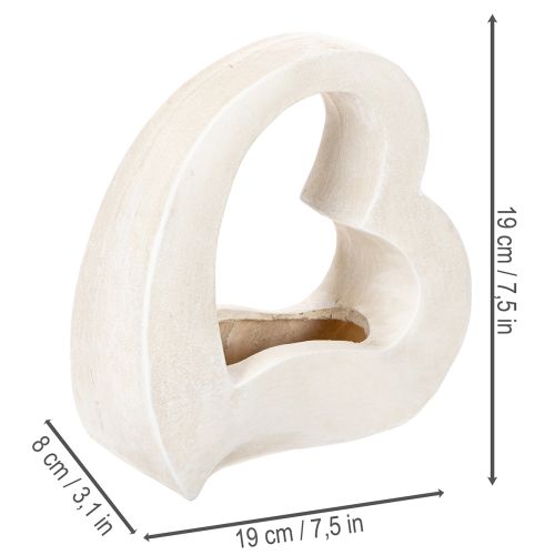 Décoration en forme de cœur pour plantations et compositions florales, design ajouré, forme de cœur moderne, 19 cm | Floristik24.be