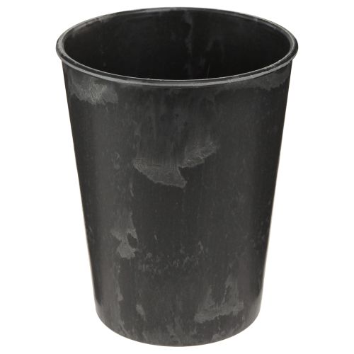 Article Cache-pot plastique anthracite Ø13cm H16,5cm 4pcs