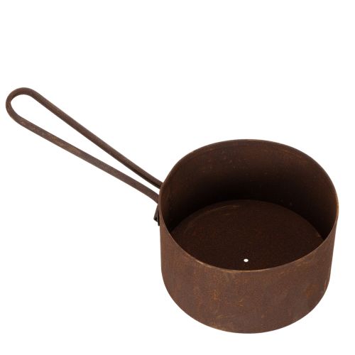Pot de fleurs en métal, jardinière, bac couleur rouille, objet décoratif, Ø 20 cm H 11 cm | Floristik24.be