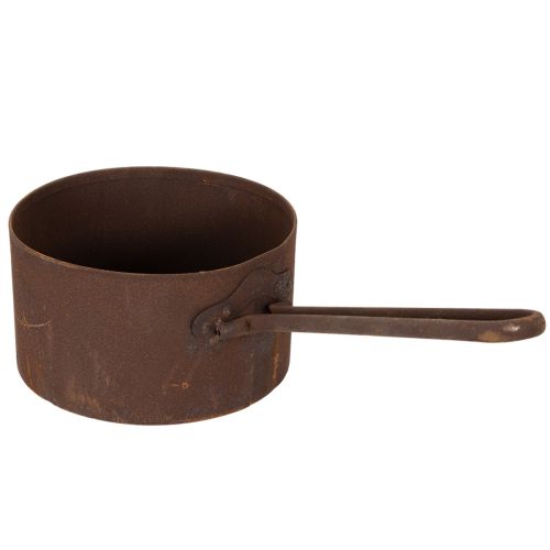 Pot de fleurs en métal, jardinière, bac couleur rouille, objet décoratif, Ø 20 cm H 11 cm | Floristik24.be