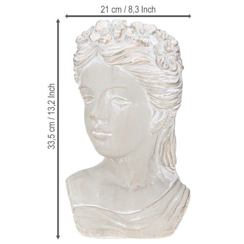 Article Pot de fleurs femme Pierre moulée Style antique H33,5cm