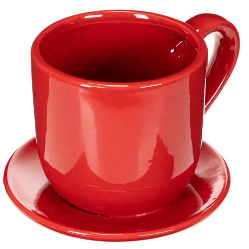 Grande tasse décorative avec soucoupe, pouvant servir de pot de fleurs, 17 cm acheter | Floristik24.be