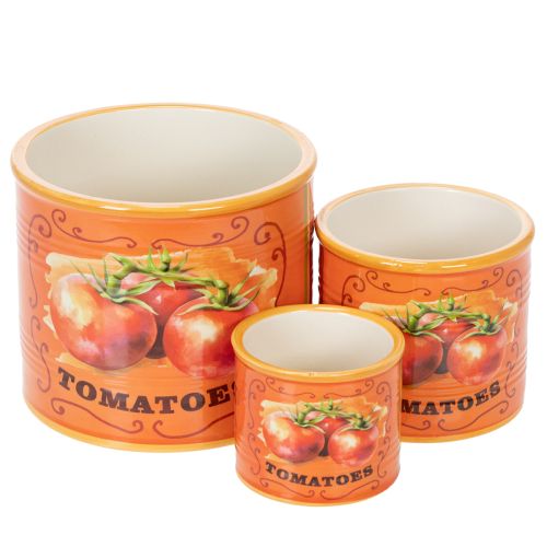 Floristik24 Ensemble de 3 pots à tomates décoratifs en céramique pour la cuisine et un style rétro, 14 cm.
