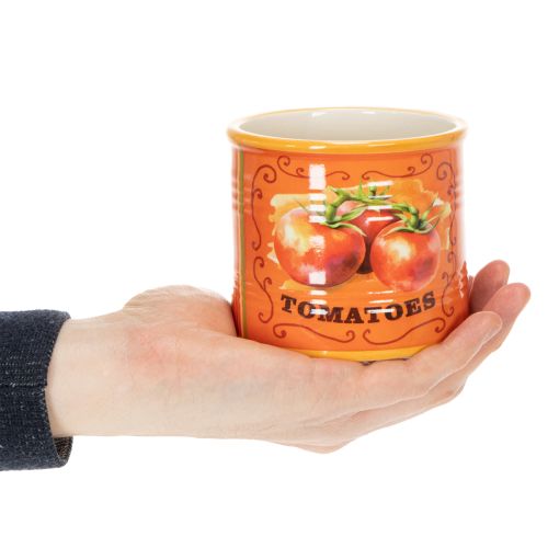 Article Ensemble de 3 pots à tomates décoratifs en céramique pour la cuisine et un style rétro, 14 cm.