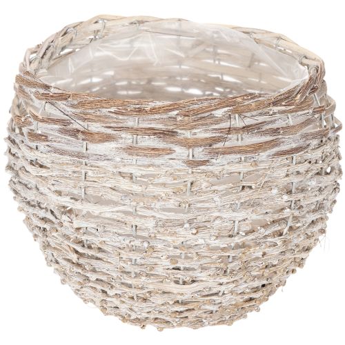 Panier rond tressé, grand panier décoratif pour plantations, 23 cm