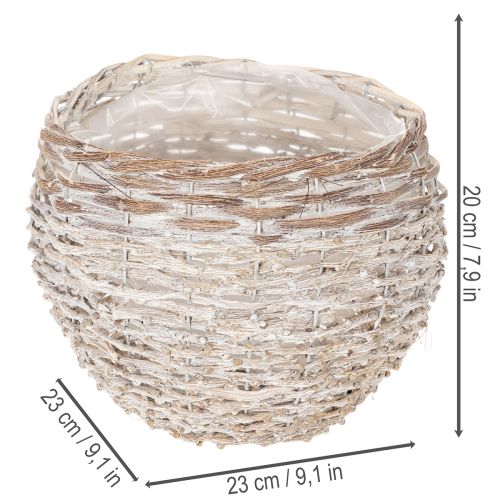 Panier rond tressé, grand panier décoratif pour plantations, 23 cm | Floristik24.be