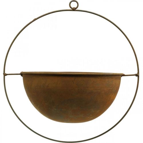 Floristik24 Bol décoratif métal décor anneau patine décoration à suspendre Ø27cm
