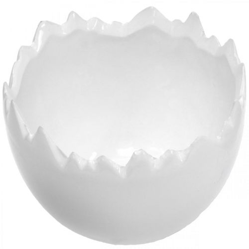 Floristik24 Cache-pot coquille d'oeuf blanc Ø12cm H9cm 2pcs