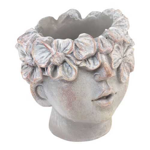 Floristik24 Cache-pot visage jardinière buste aspect béton H14cm