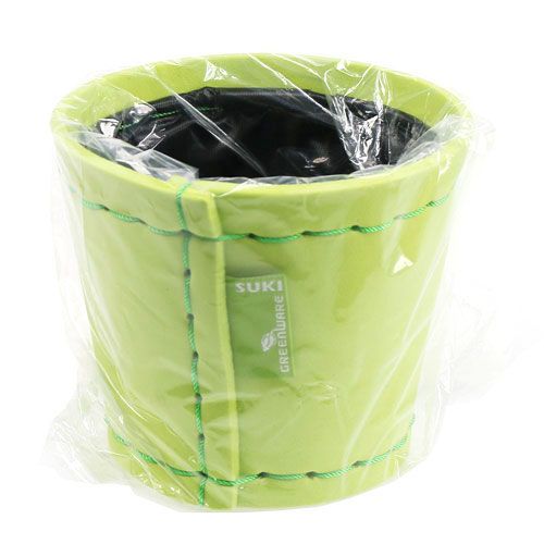 Floristik24 Cache-pot vert clair Ø12cm H10cm, 1p