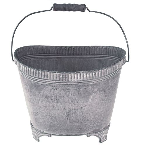 Floristik24 Bac à plantes jardinière métal pot de fleur violet blanc H16,5cm