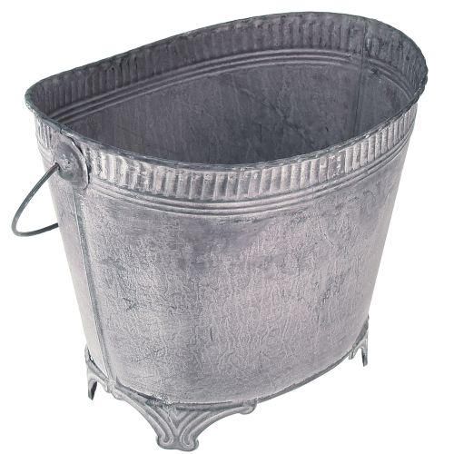 Floristik24 Bac à plantes jardinière métal pot de fleur violet blanc H16,5cm
