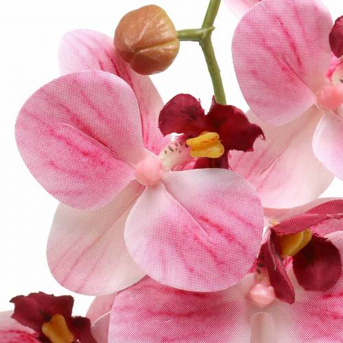 Article Branche d&#39;orchidée artificielle Phaelaenopsis rose H49cm