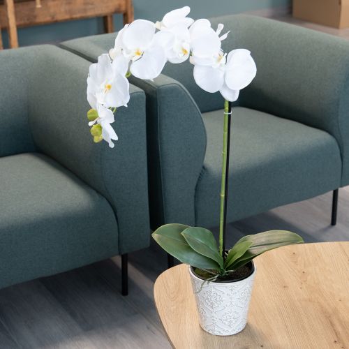 Article Orchidée artificielle, d'un réalisme saisissant, idéale pour la décoration de bureau et de salon, 62 cm