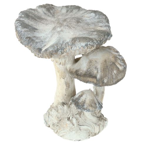 Floristik24 Décoration champignon en pierre moulée grise blanchie à la chaux 21,5 × 18 × 22 cm