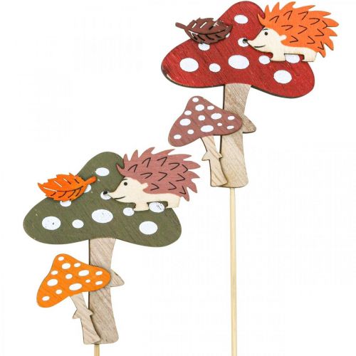 Article Bâton de fleur Amanite tue-mouches Décoration Hérisson Décoration d&#39;automne 8cm 12 pièces