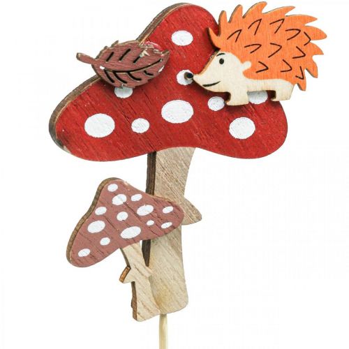 Article Bâton de fleur Amanite tue-mouches Décoration Hérisson Décoration d&#39;automne 8cm 12 pièces