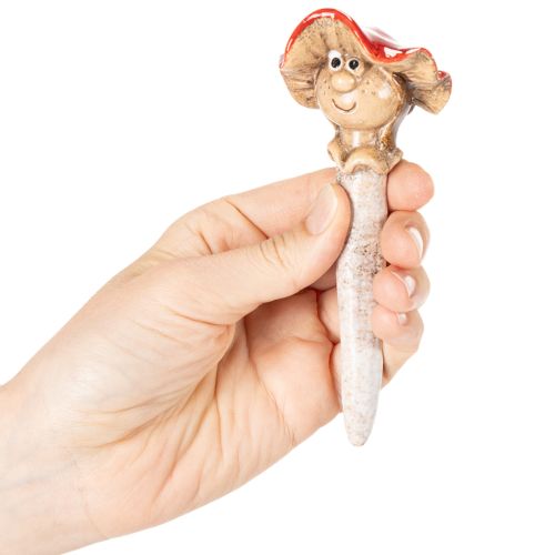 Figurine décorative en forme de bouchon de champignon, fille et garçon, amanite tue-mouches avec visage, 13 cm, lot de 2 | Floristik24.be