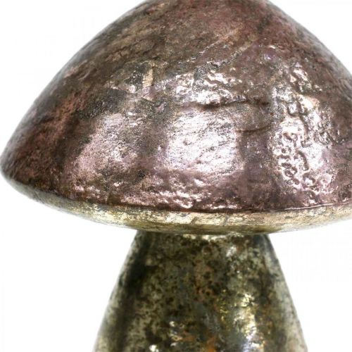 Floristik24 Champignons décoratifs décoration automne rose verre Ø9cm H13,5cm 2pcs