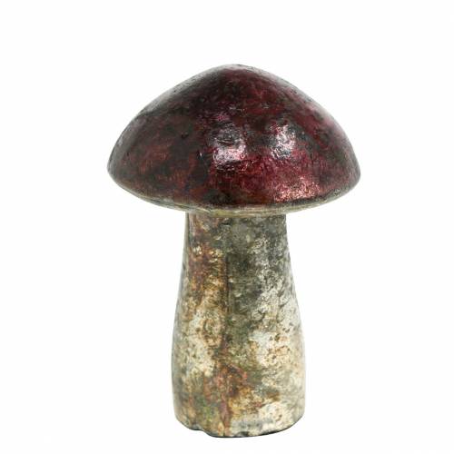 Floristik24 Verre décoratif champignon métallisé couleur framboise, argent H10cm