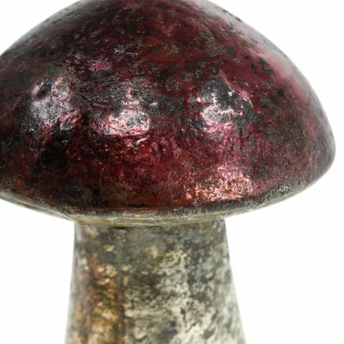 Floristik24 Verre décoratif champignon métallisé couleur framboise, argent H10cm