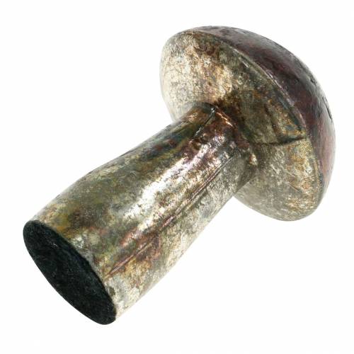Floristik24 Verre décoratif champignon métallisé couleur framboise, argent H10cm