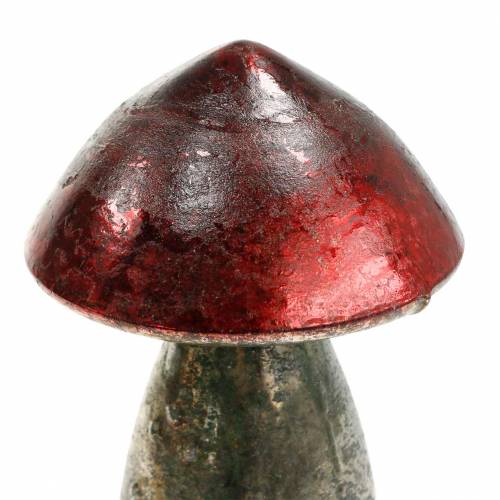 Floristik24 Champignon déco en verre rouge foncé H13cm