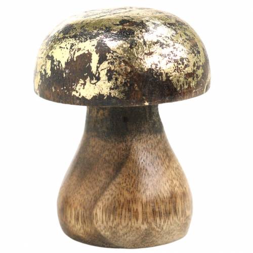 Floristik24 Champignon en bois doré, bois de manguier naturel Ø5cm H6.5cm 4pcs